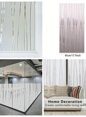 Frosted Window Film Privacy Film for Glass Windows Stripe Pa