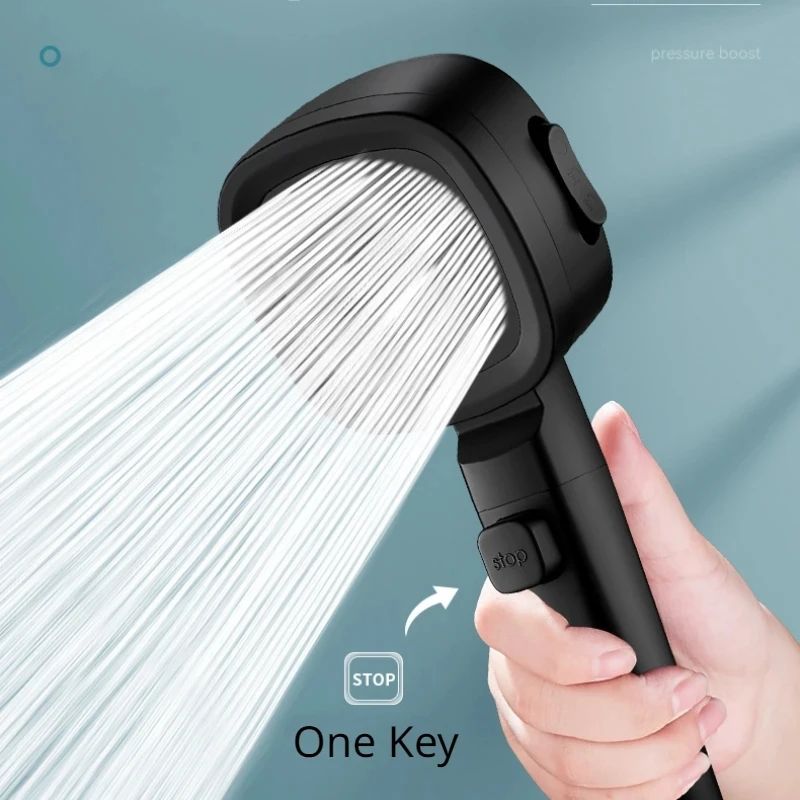 High Pressure Large Flow Shower Head With Filter 3 Modes Wat-图3