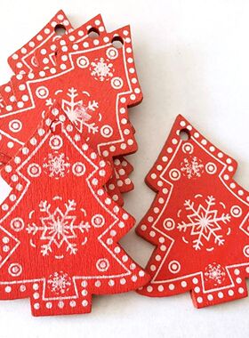 10Pcs Wooden Christmas Tree Decorations Mini DIY Crafts Crea