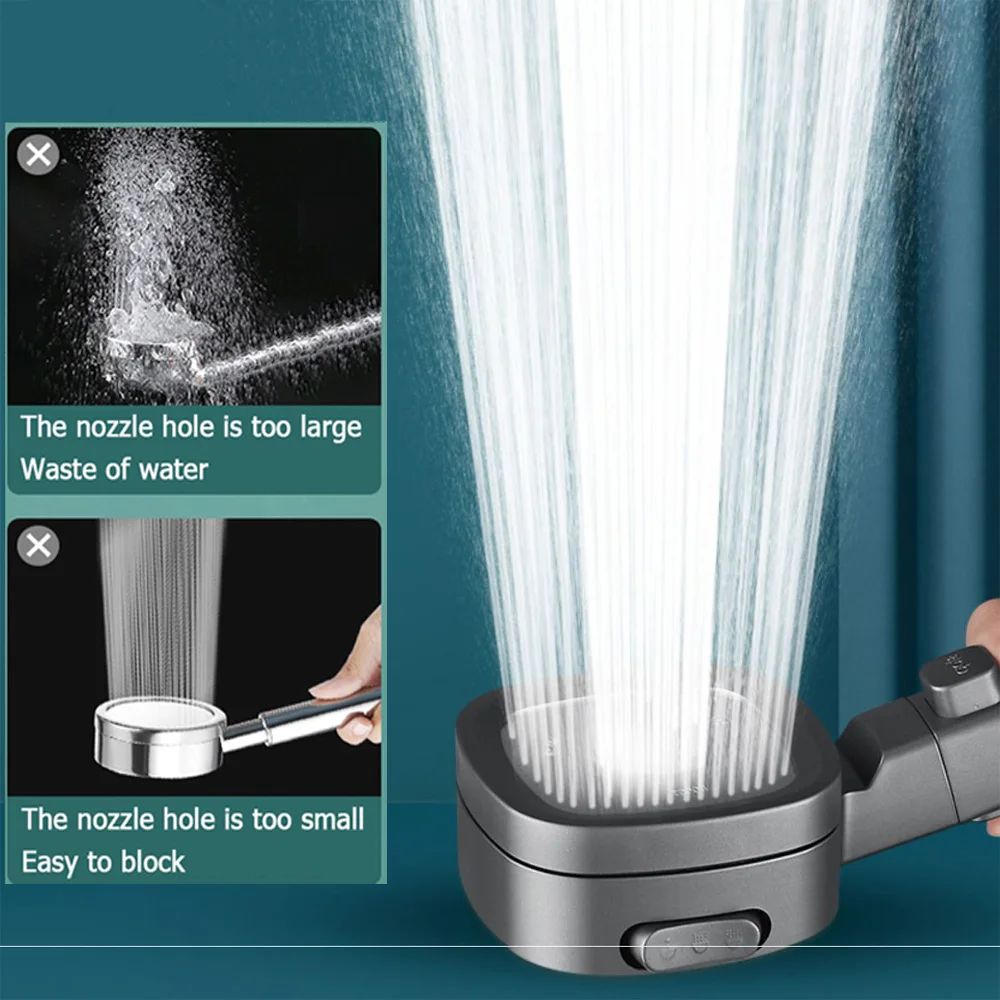 High Pressure Large Flow Shower Head With Filter 3 Modes Wat-图1