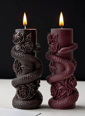 DIY Relief Snake Pillar Candle Mold Halloween Creative Aroma