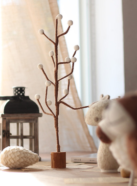 觅点手工羊毛毡小树橡果趣味挂件