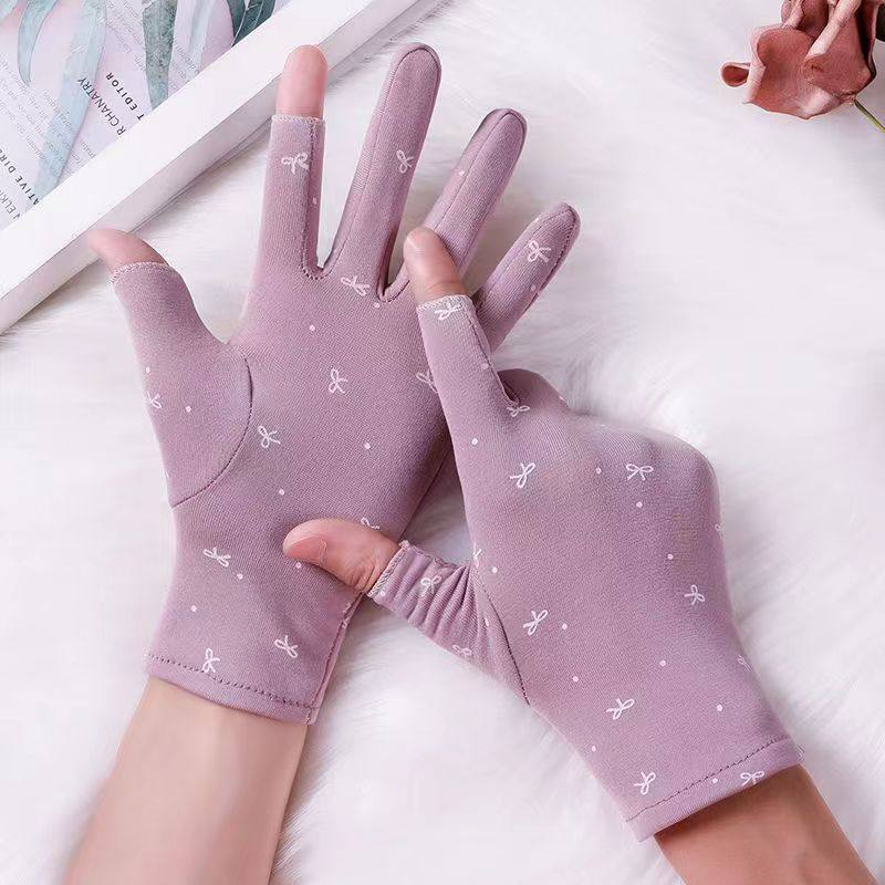 手套保暖防寒漏两指秋冬季加绒高弹力工作轻薄跳舞游戏触屏手套女,淘宝优惠券,粉丝福利购,淘宝优惠卷