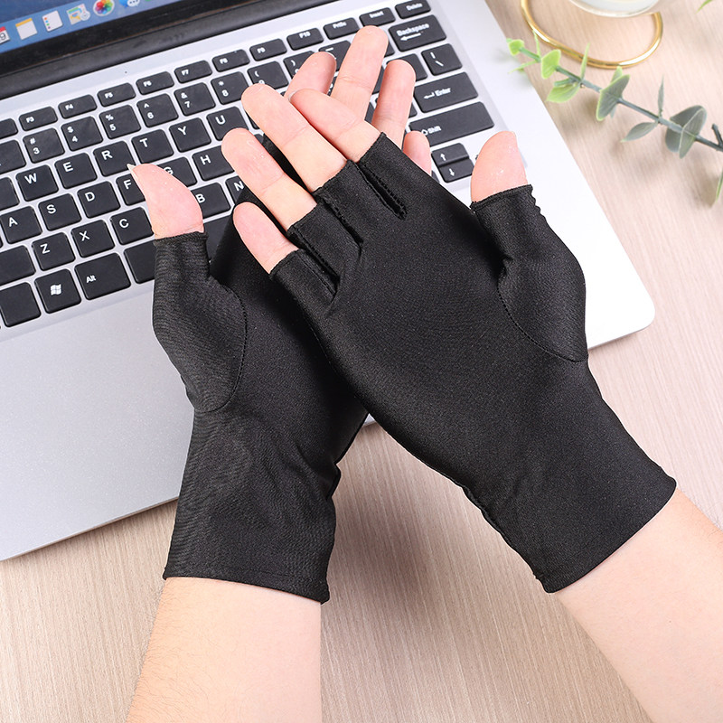 半指手套女夏季防晒薄款美甲防紫外线采茶开车骑电动车冰丝高弹力,淘宝优惠券,粉丝福利购,淘宝优惠卷
