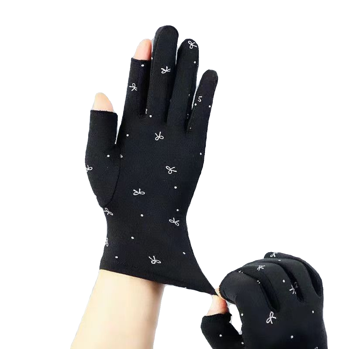 手套保暖防寒漏两指秋冬季加绒高弹力工作轻薄跳舞游戏触屏手套女,淘宝优惠券,粉丝福利购,淘宝优惠卷