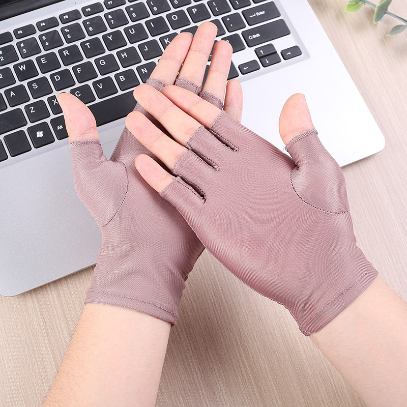 半指手套女夏季防晒薄款美甲防紫外线采茶开车骑电动车冰丝高弹力,淘宝优惠券,粉丝福利购,淘宝优惠卷