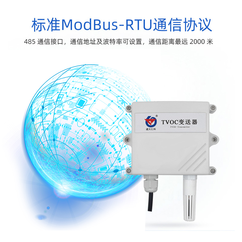 壁挂空气质量TVOC变送器传感器 RS485 MODBUS 空气检测仪变送器 - 图1