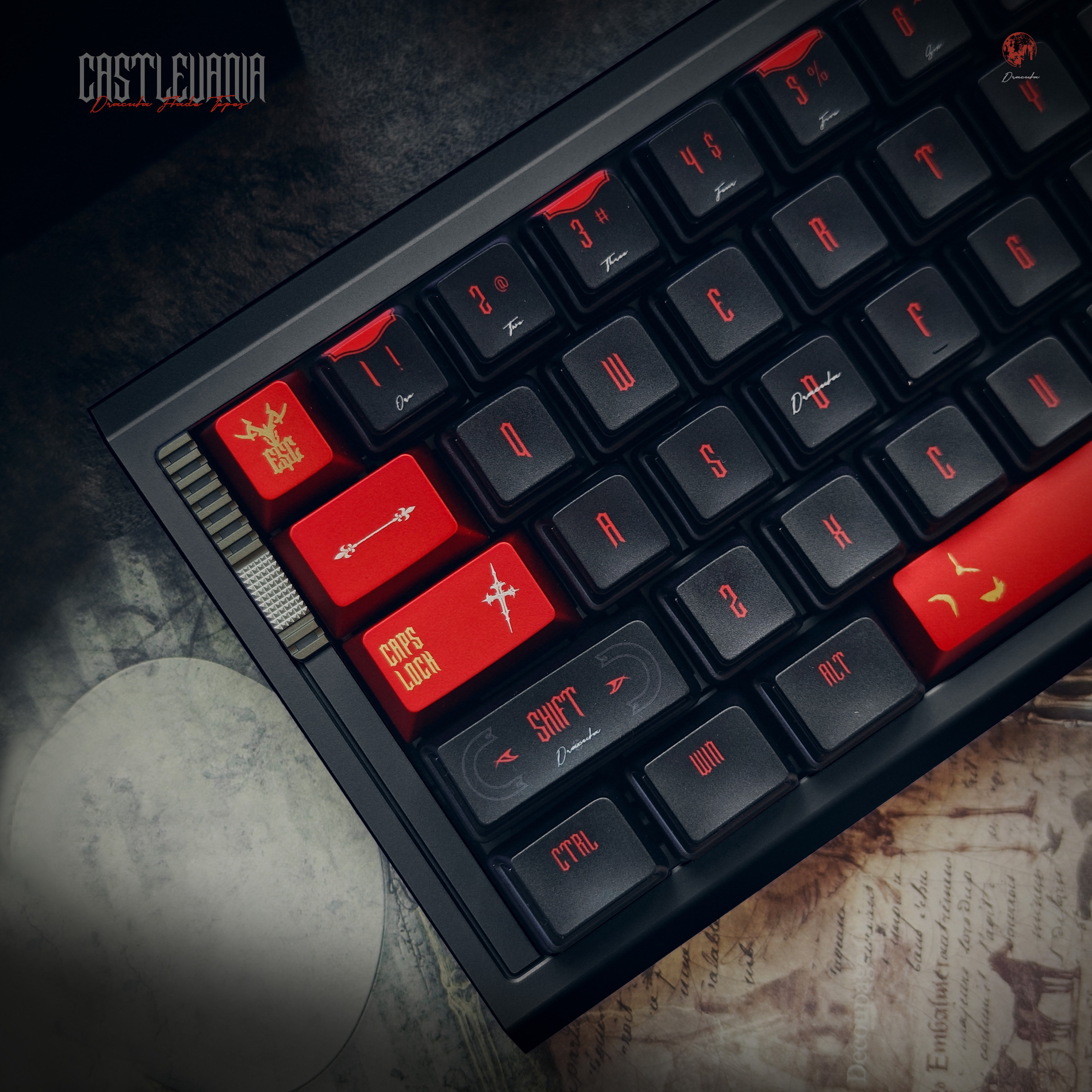 key cerberus《德古拉》原厂侧刻核动力金属漆烫金热升华透光键帽,淘宝优惠券,粉丝福利购,淘宝优惠卷