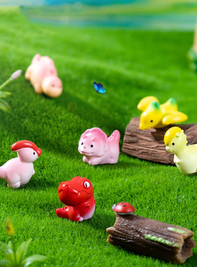 跨境新品微景观创意三角龙剑龙多彩恐龙 DIY装饰品迷你树脂小摆件