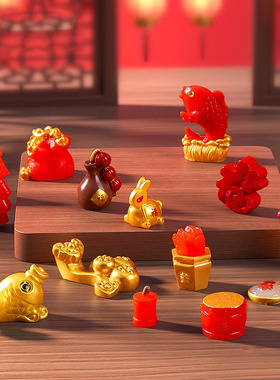 微景观创意新年中式锦鲤福袋招财 DIY装饰品迷你桌面树脂小摆件