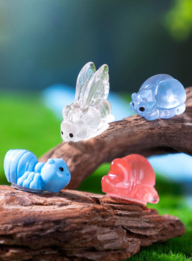 微景观简约创意仿真夜光昆虫蚂蚁毛毛虫 DIY装饰品配件迷你小摆件