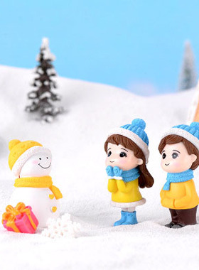 微景观圣诞节可爱风情侣钥匙扣