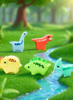 微景观创意卡通仿真木雕小动物萌粒公仔 DIY装饰品迷你树脂小摆件