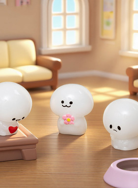 跨境新品微景观简约夜光小人萌粒娃娃屋 DIY装饰品迷你树脂小摆件