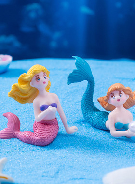 微景观创意礁石美人鱼鱼缸水族造景 DIY装饰品PVC微缩场景小摆件