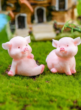 微景观仿真小动物蛋糕汽车发财猪