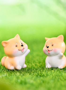 微景观简约现代树脂工艺品可爱悠闲萌物新款秋田时光园艺饰品摆件