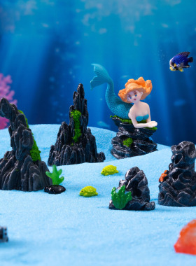 微景观简约海底礁石海洋鱼缸造景 DIY装饰配件微生态瓶迷你小摆件