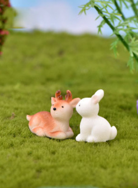 微景观可爱风森林兔子树脂工艺品