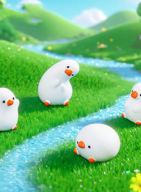 微景观简约创意可爱歪头鹅萌粒公仔 DIY装饰品迷你车载桌面小摆件