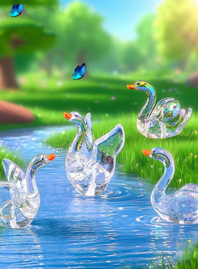 微景观创意电镀小天鹅公仔萌粒 园艺造景diy装饰品迷你桌面小摆件