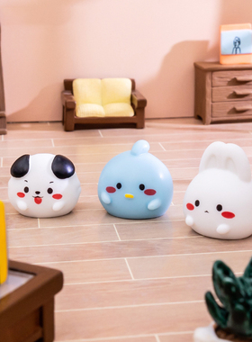 微景观简约创意可爱墩墩动物DIY娃娃屋造景装饰品桌面迷你小摆件