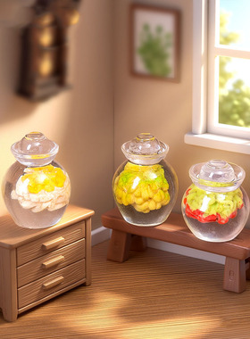 微景观简约创意泡椒白萝卜辣椒腌菜食玩娃屋 DIY装饰品迷你小摆件