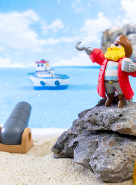 微景观简约创意海盗船宝箱蛋糕烘焙DIY装饰品车载桌面迷你小摆件