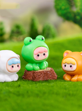 苔藓微景观简约创意可爱动物小人园艺造景 DIY装饰品桌面办公摆件