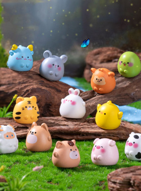 微景观简约创意可爱卡通十二生肖小动物公仔DIY装饰品迷你小摆件