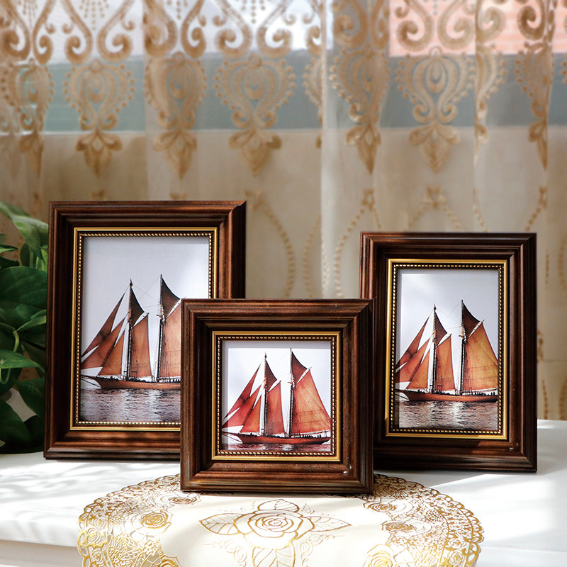 复古相框摆台5寸6寸7寸8寸10寸A4创意画框挂墙12寸免费洗照片相架_虎窝淘
