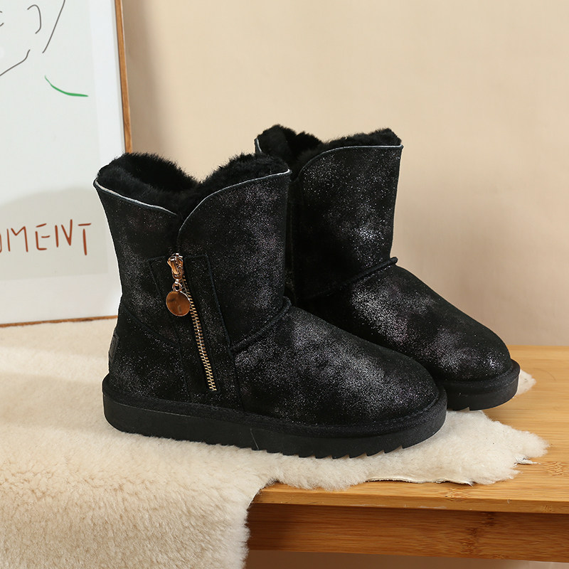 东北雪地靴女款2025冬季加绒中筒靴防滑皮毛一体棉鞋真皮羊毛棉靴,淘宝优惠券,粉丝福利购,淘宝优惠卷