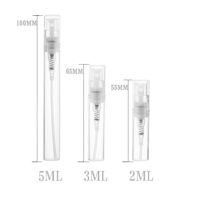 2ml3ml5ML透明塑料卡口香水瓶便携式按压喷雾PP分装小空瓶100个批 - 图3