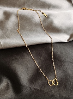 双环心形2021新简约项链女锁骨链女小众设计感网红ins风饰品礼物