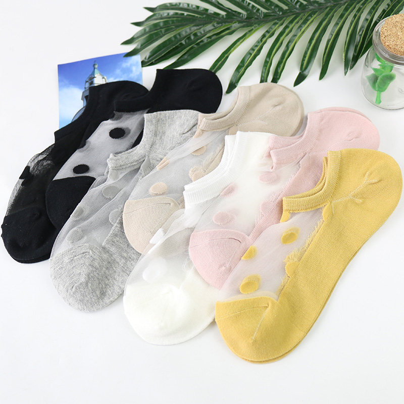 冬爱春夏圆点可爱日系短丝袜棉船袜 冬爱船袜