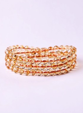 黄水晶多圈手链4-6mm