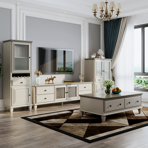 Mori American Light Luxury с твердым деревом телевизионной столовая мебель мебель мебель для телевизионного шкаф