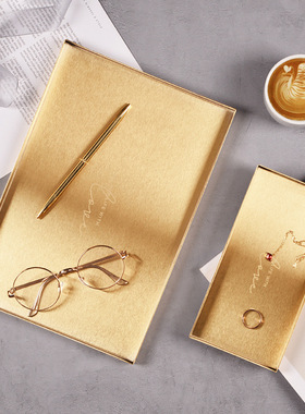 北欧风金色英文不锈钢托盘