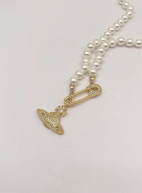 黄铜女网红土星项链手链耳钉套装