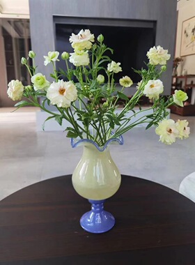SoftHome中古侘寂风家居拼色风灯花瓶芬顿赫本风玻璃花瓶装饰集合