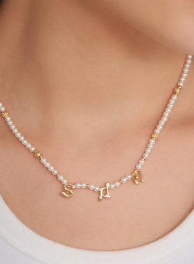SUM汽泡·字母珍珠项链女原创设计颈链锁骨链日常节日礼物·新品