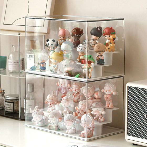 Blind box storage display stand transparent dust-proof figure storage box acrylic popmart display box