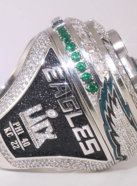 2025年新款NFL费城老鹰队冠军戒指银色带翅膀的老鹰戒指