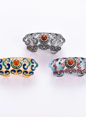 古法手镯维修卡扣diy遮瑕装饰贴片手镯断裂修复固定配件夹