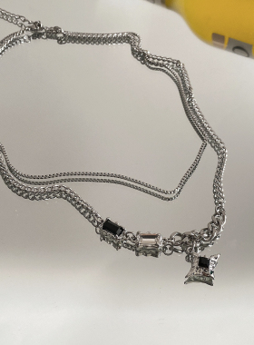 小众设计黑锆石星河芒星项链女轻奢ins嘻哈甜酷百搭饰品潮酷配饰