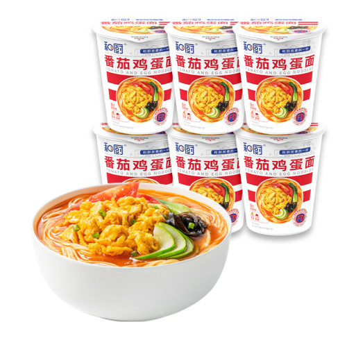 和厨番茄鸡蛋面6杯装方便速食免煮即食非油炸方便面杯面泡面整箱 - 图3