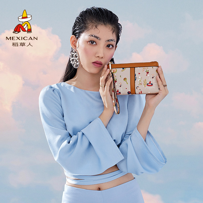 稻草人女2020新款简约百搭零钱包 mexican稻草人胡瑞钱包