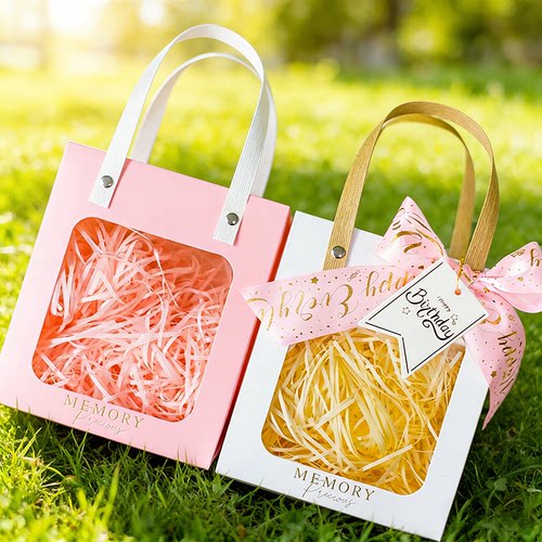 伴手礼手提礼品袋子高级感生日透明口红小号礼物包装喜糖盒空盒 - 图1