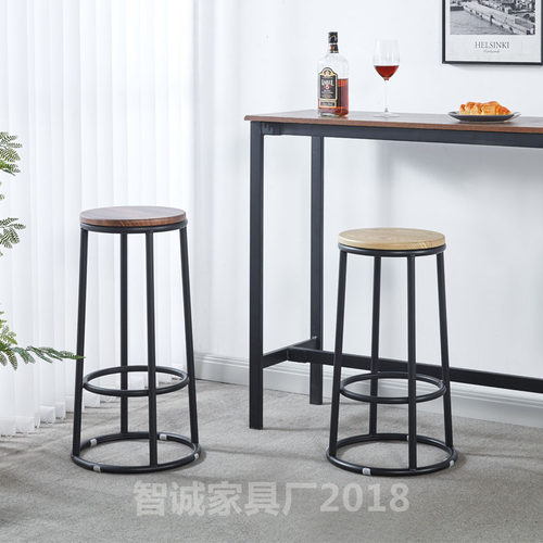 时尚酒吧凳高脚凳餐厅吧台凳子金属圆凳游乐园吧凳工厂高凳子KTV - 图2