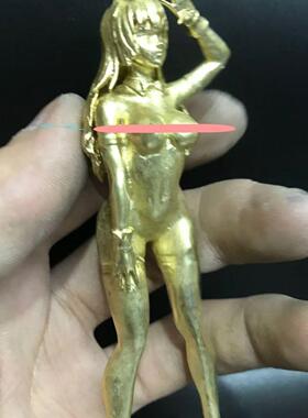 黄铜做旧美女手办钥匙扣摆件